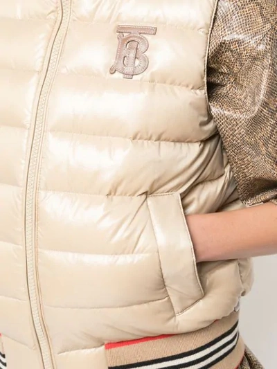 Shop Burberry Padded Gilet In A1366 Honey