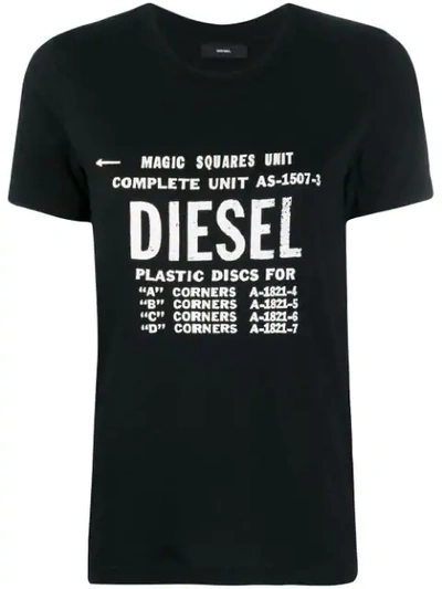 Shop Diesel T-sily-zf T-shirt In Black