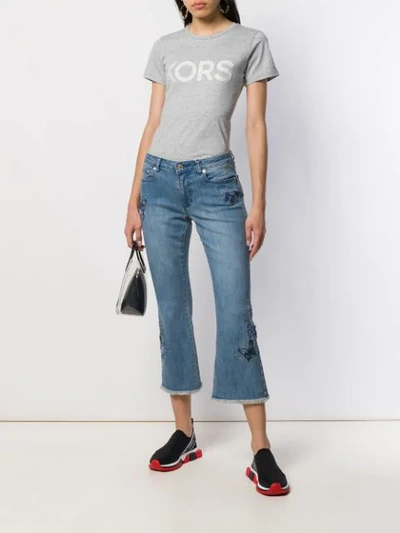 Shop Michael Michael Kors Logo T-shirt In Grey