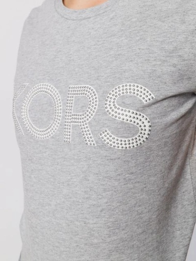 Shop Michael Michael Kors Logo T-shirt In Grey