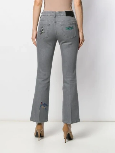 STELLA MCCARTNEY EMBROIDERED FLARED DENIM JEANS - 灰色