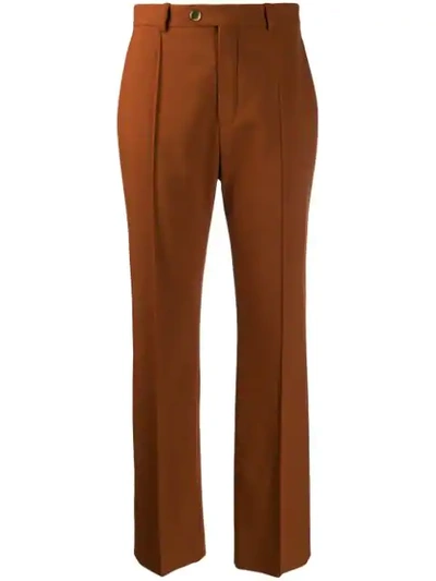 Shop Chloé High Waist Tailored Trousers In Brown