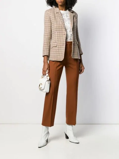 Shop Chloé High Waist Tailored Trousers In Brown