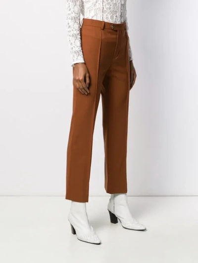 Shop Chloé High Waist Tailored Trousers In Brown