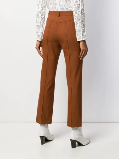 Shop Chloé High Waist Tailored Trousers In Brown