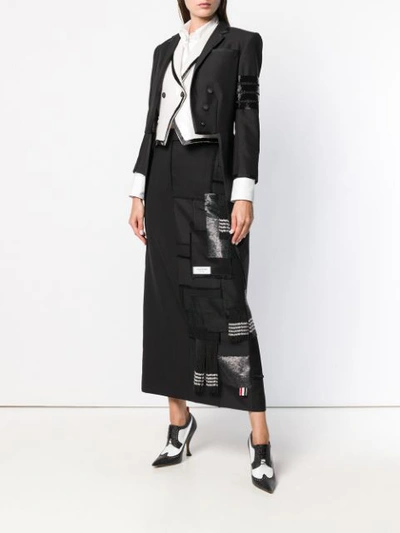 Shop Thom Browne Bugle Bead 4-bar Tailcoat In Black