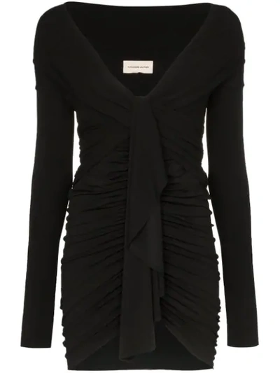 Shop Alexandre Vauthier Ruched Mini Dress In Black