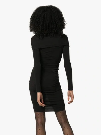 Shop Alexandre Vauthier Ruched Mini Dress In Black