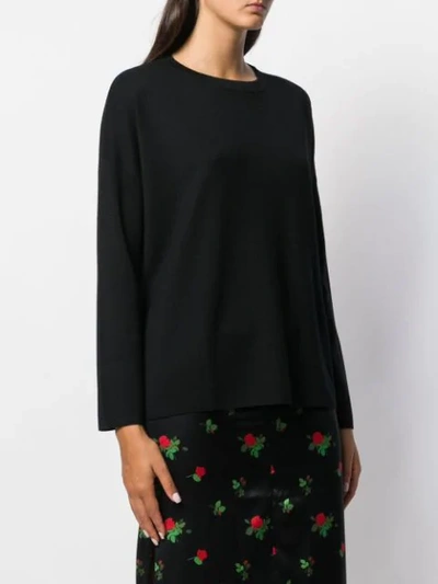 Shop Allude Dropped Shoulder Sweater In Black