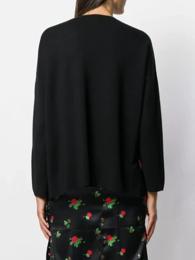 Shop Allude Dropped Shoulder Sweater In Black