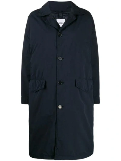 Shop Aspesi Single Breasted Lightweight Coat In Blue