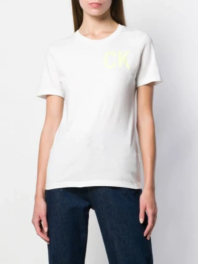 Shop Calvin Klein Jeans Est.1978 Logo Detail T-shirt In White