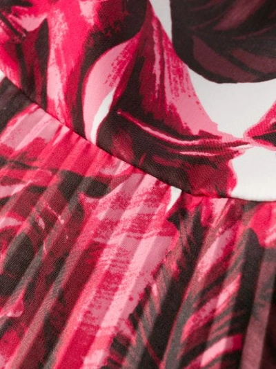 Shop Prada Off-the-shoulder Floral Print Dress In Pink