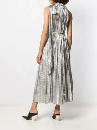 Shop A.w.a.k.e. Pleated Cocktail Dress In Silver