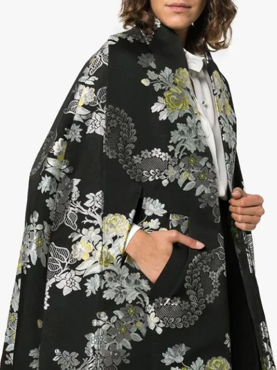 Shop Erdem Minerva Jacquard Cape In Black