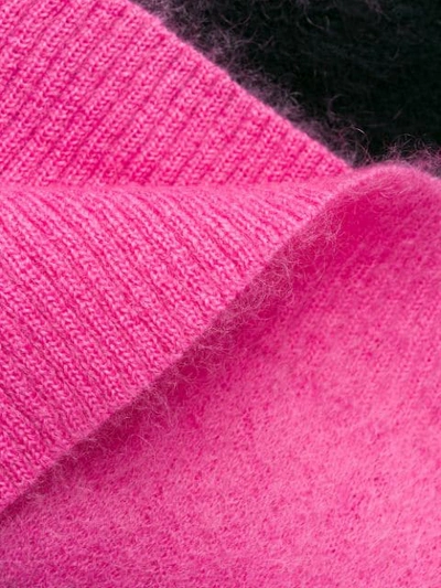 Shop Bella Freud 'striped Mohair Cropped Sweater' In Pink