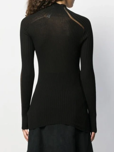 Shop Victoria Beckham Top Mit Lochstrickmuster In Black