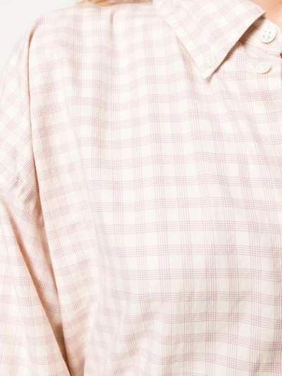 Shop Bellerose Checked Boxy Shirt In Neutrals