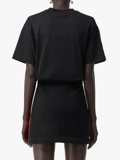 Shop Burberry Logo Embroidered Oversized T-shirt In Black