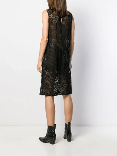 Shop Rabanne Chainmail Lace Midi Dress In Black