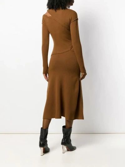 Shop Each X Other Asymmetric Sweater Dress In Brown