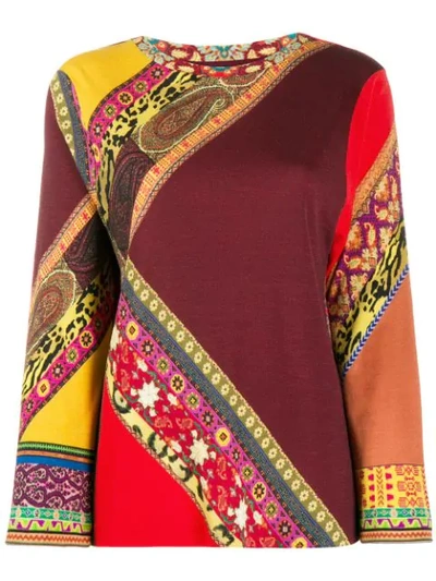 Shop Etro Maglia Knitted Top In 300 Multicolor