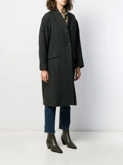 Shop Isabel Marant Étoile Henlo Oversized Single-breasted Coat In Black