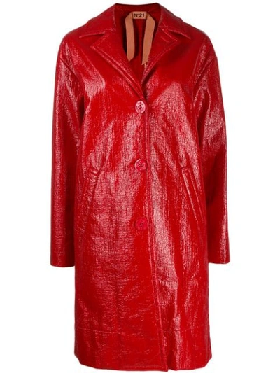 Shop N°21 Buttoned Coat In 4463 Rosso