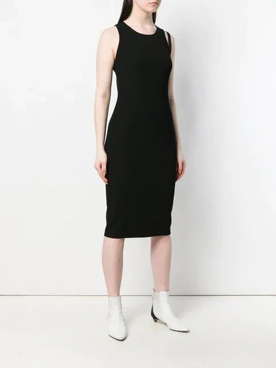 Shop Helmut Lang Sleeveless Knitted Midi Dress In Black
