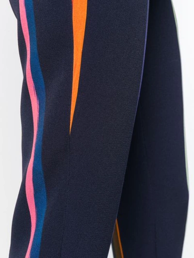 Shop Paul Smith Stripe Detail Trousers In Blue