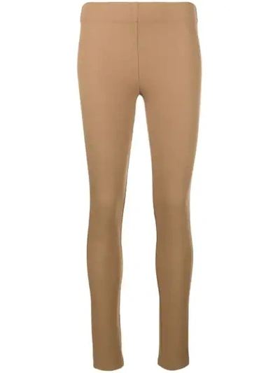 Shop Joseph Gabardine Leggings In Brown