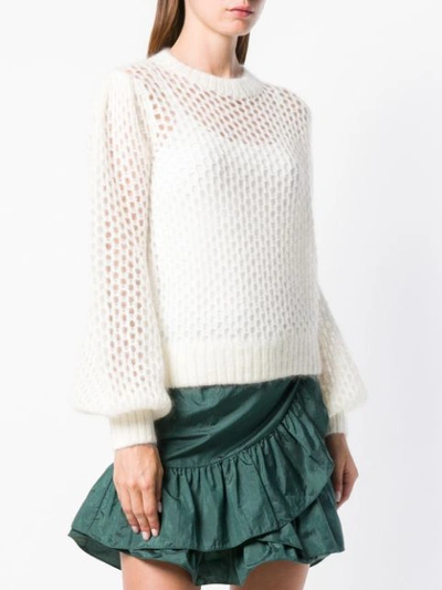 Shop Zimmermann Mesh Detail Sweater - White