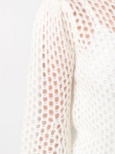 Shop Zimmermann Mesh Detail Sweater - White