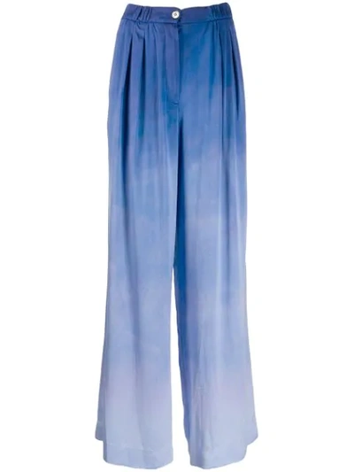 Shop Raquel Allegra Ombré Keaton Trousers In Blue