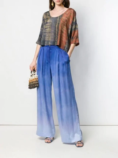 Shop Raquel Allegra Ombré Keaton Trousers In Blue