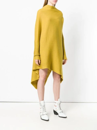 Shop Marques' Almeida Asymmetric Ribbed Dress In Yellow