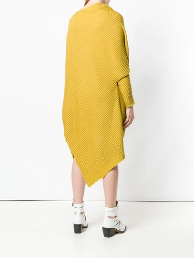Shop Marques' Almeida Asymmetric Ribbed Dress In Yellow