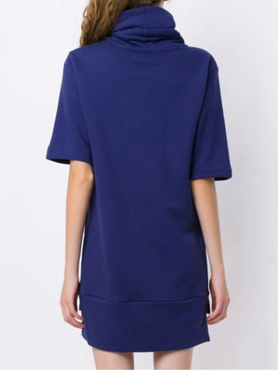 Shop Andrea Bogosian Embroidered Sweat Dress In Blue