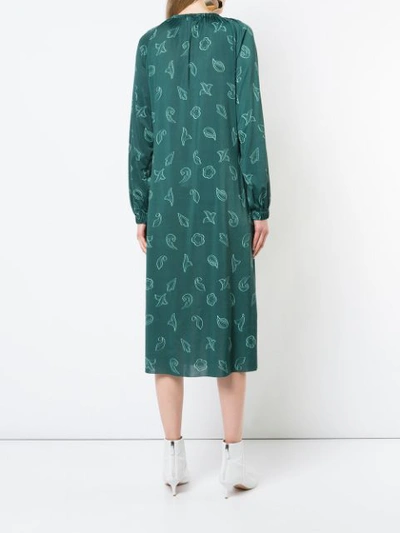 Shop Tibi Leaf Print Dress - Green