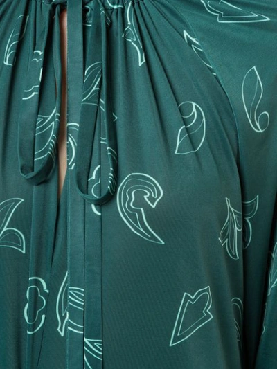 Shop Tibi Leaf Print Dress - Green