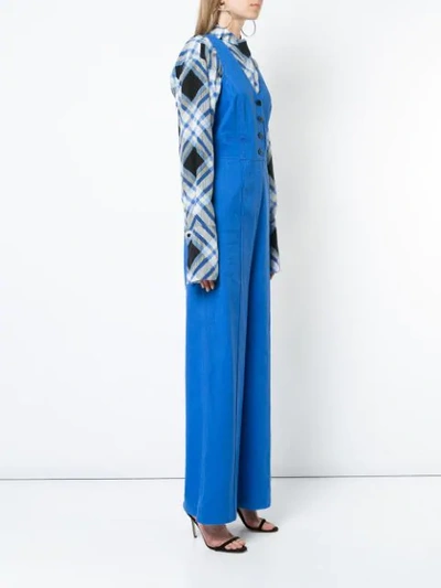 Shop Diane Von Furstenberg Waistcoat Jumpsuit In Blue