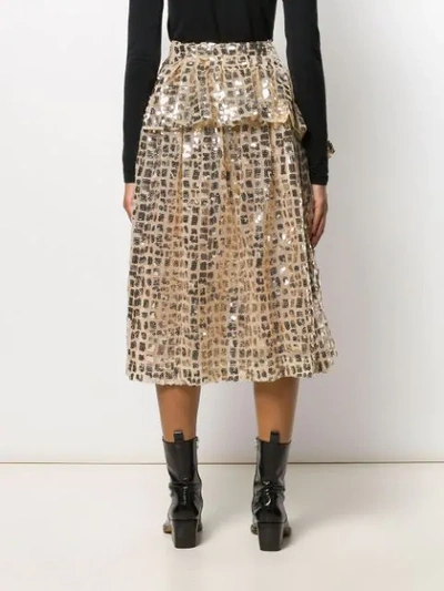 Shop Simone Rocha Ruffled Sequin Skirt In Gold