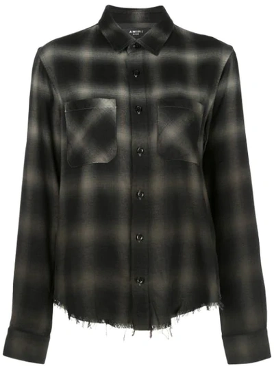 Shop Amiri Ombré Plaid Shirt In Green