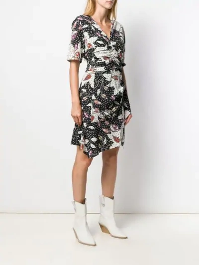 Shop Isabel Marant Asymmetric Fitted Dress In 01bk Black