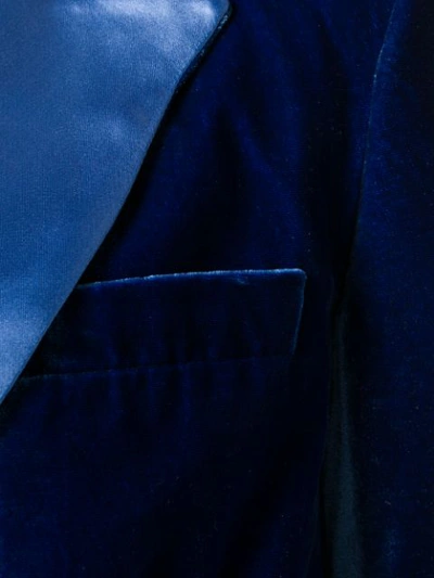 Shop Christian Pellizzari Double Breasted Longline Jacket - Blue