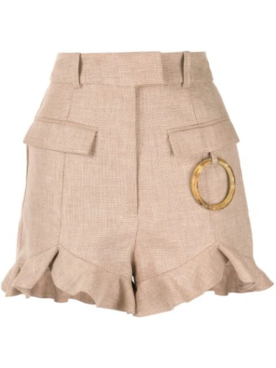 Shop Acler Alameda Shorts In Neutrals