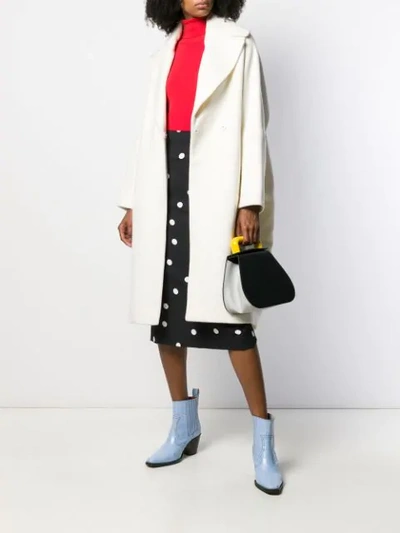 Shop Ava Adore Oversized Double-breasted Coat In White