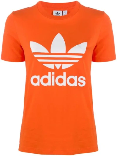 Shop Adidas Originals Trefoil Logo T-shirt In Orange