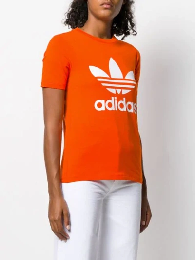 Shop Adidas Originals Trefoil Logo T-shirt In Orange