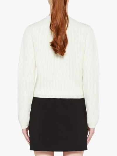 Shop Miu Miu Cardigan Mit Verzierten Knöpfen In White